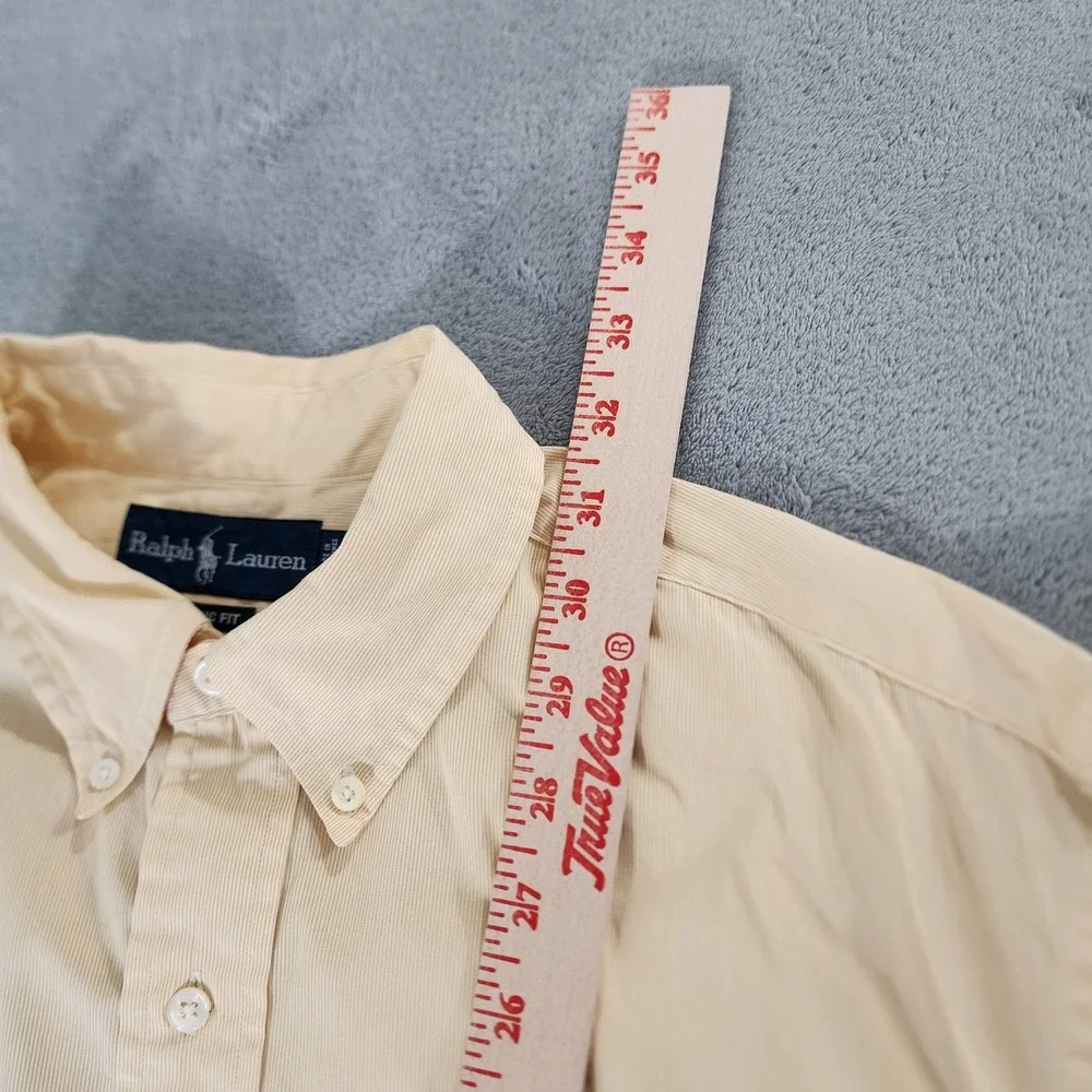 Ralph Lauren Long Sleeve Men's Button Down Shirt‎ Yellow 16 1/2 Size 34/35
